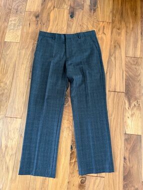 Classic Straight-Leg Dress Pants in Dark Charcoal